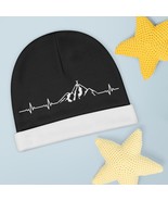 Unisex Custom Baby Beanie with Mountain and Heartbeat Print, 100% Polyes... - £19.36 GBP
