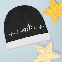 Unisex Custom Baby Beanie with Mountain and Heartbeat Print, 100% Polyes... - £19.47 GBP