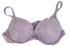 Victoria's Secret Lavender Rhinestone Lace Push Up Padded Bra 36C - $44.54