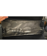 Vintage Long Formal Clutch Purse Black Patent Leather Goth Prom Wedding ... - $29.99 CAD
