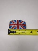 Union Jack British Flag Rhinestone Belt Buckle Y2K Mod Rock Metal Fashion VTG - £23.54 GBP