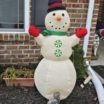 Inflatable Snowman 4 Foot Lighted Christmas Air Blown Lawn Decoration Corded - £19.13 GBP