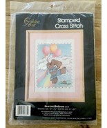 Golden Bee Stamped Cross Stitch Kit BEAR and BALLOONS #20375 Sealed Vint... - £14.90 GBP