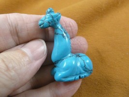(Y-GIR-SI-565) blue GIRAFFE giraffes carving FIGURINE gemstone stone gir... - $14.01