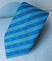 TESCO Men’s Classic 100% Polyester Light Blue Stiped Necktie Tie - £5.81 GBP