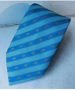 TESCO Men’s Classic 100% Polyester Light Blue Stiped Necktie Tie - £5.74 GBP