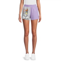 Tom &amp; Jerry Women Juniors Purple Grey Fleece Shorts Size 3XL XXXL 21 NEW - £5.47 GBP