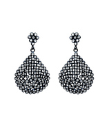 Oscar Designer Fashion Black Plated Cubic Zirconia Handmade Earrings Wom... - $32.90