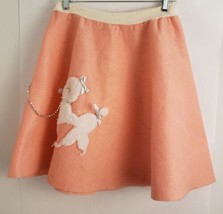 Vintage Child&#39;s Poodle Skirt A Wish Come True Costume Pink White Felt Size M-L - £23.31 GBP