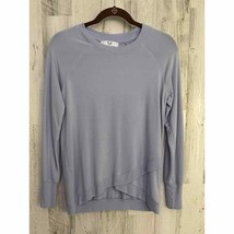 Magaschoni Womens Sweater Size Extra Small Light Blue Asymmetrical Hem - $29.64