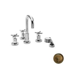 Newport Brass 3-1407 East Square Triple Handle Roman Tub Faucet with Handshower, - £672.65 GBP