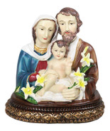 Holy Family Mother Mary Joseph And Jesus On Vatican Plinth Altar Figurine - $45.26 CAD
