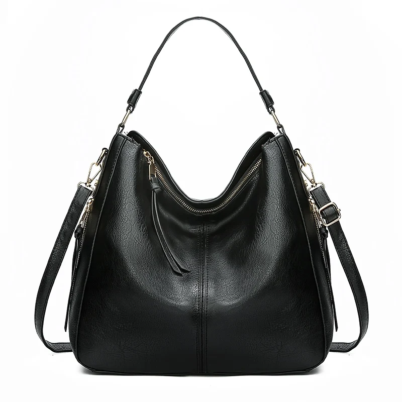 Hobo Bag Leather Women Handbags Female Leisure Shoulder Bags Fashion Pur... - $51.03