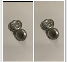2 pairs Silver~toned~colored glass button pierced earrings with posts - £30.36 GBP