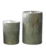 Etched Snowflake Mecury Glass Candle Holder (Set of 2) - $1,136.39 MXN
