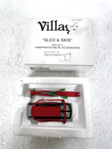Dept 56 Village Sled Skis Hand Painted Miniature Metal Figures Original Box - $9.41
