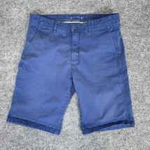 Zara Man Shorts Mens 32 Blue Chino Flat Front (34) Mid Rise Adult - $14.80