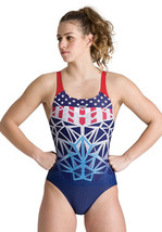 Women&#39;s Arena One Piece Swimsuit Size 22 OG PRO USA Red White Blue Patri... - £23.58 GBP