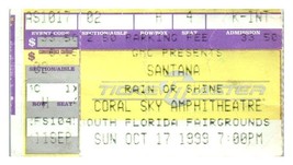 Santana Ticket Stub October 17 1999 West Palm Beach Florida - £19.34 GBP