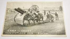 1917 Camp Grant Rockford Ill. Camouflage Gun WW1 Army RPPC Artillery Tra... - $11.87