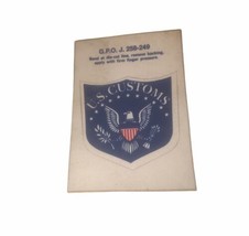 U.S. Customs Vintage Sticker With Eagle  - £2.30 GBP