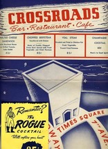 Crossroads Bar Restaurant Cafe Menu Times Square New York 1943 - £97.24 GBP