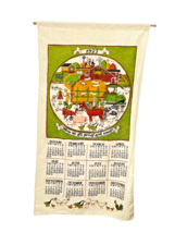Cloth Calendar Tea Towel 1977 Country Farm Bless Us All Great And Small - $26.63