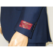 Men Suit BERLUSCONI Turkey 100% Italian Wool Super 180's 3pc Vested #Ber16 Navy image 7