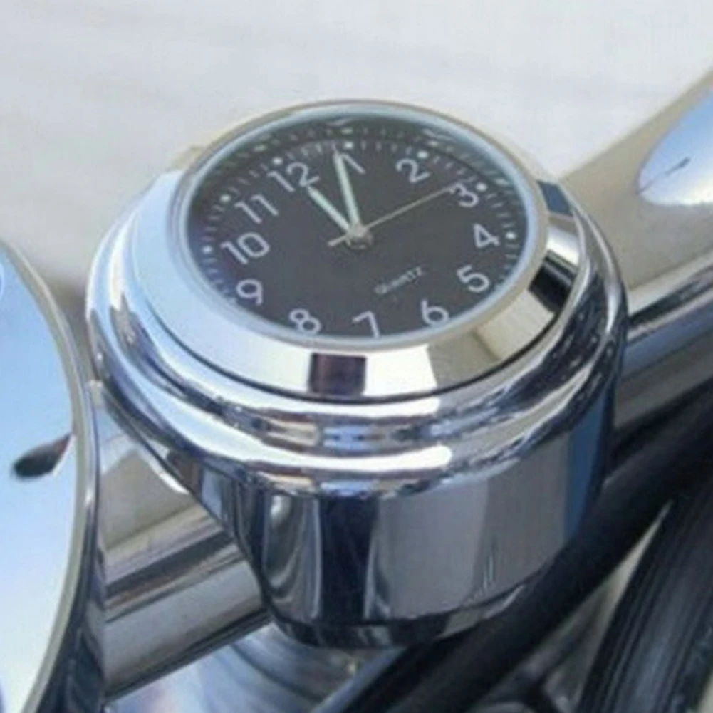 7/8 Universal Chrome Motorcycle Waterproof Handlebar Mount Clock black - £43.25 GBP