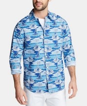 Nautica Blue Mens Printed Classic Fit Button-Down Shirt, Size XL - £23.39 GBP