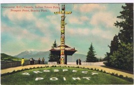 British Columbia Postcard Vancouver Totem Pole Prospect Point Stanley Park - £3.88 GBP
