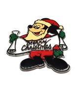 Vtg Disney Mickey Mouse Santa Merry Christmas Acrylic Wall Decoration Or... - $279.47 MXN