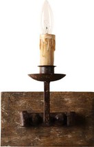 Sconce Glorenza Rustic Gothic Reclaimed Wood Iron 1-Light Terracotta Lig... - $229.00