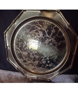 Hexagon Brass tray etched with cherry bloosoms - €25,61 EUR