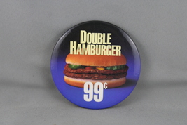Vintage McDonalds Pin - Double Hamburger 99 Cents - Celluloid Pin - $15.00