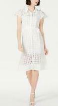 Julia Jordan Ivory Short Sleeve Textured Shirt Dress, Size 16 - £64.29 GBP