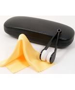 Hard Clam Shell Eyeglasses Glasses Black Case w/Cleaning Cloth &amp; Brush 1... - $8.02