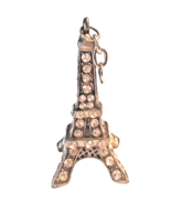 Crystal Eiffel Tower Bag Charm 3D Silver Bling - £14.87 GBP