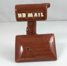Vintage Treasure Craft Brown US Mail Mailbox &amp; Envelope Salt &amp; Pepper Sh... - $363.01 MXN