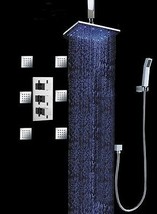 Luxury Bathroom Shower Set LED 12&quot;Rain Shower Head Set Body Massage Spray Jets - £520.39 GBP