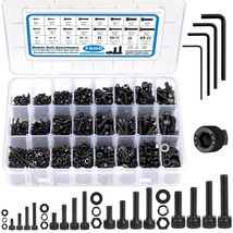 1600Pcs Metric Screw Assortment M2 M3 M4 M5, Grade 12.9 Alloy Steel Metric Bolts - £29.33 GBP