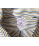 Brooks Brothers 1818 Classic Original Men&#39;s Polo Shirt Blue Yellow Strip... - £32.65 GBP