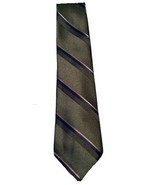 Vintage Leatherback Satins Wembley Tie Satin Silk Green Striped Men’s Ne... - $14.85