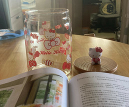 HK 7-11 Sanrio Hello Kitty Glass Jar Container Storage Bottle w 3D figure Cap - £27.01 GBP