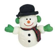 10&quot; Vintage 1993 Gibson Greetings Nylon Snowman Christmas Stuffed Animal Plush - £29.61 GBP