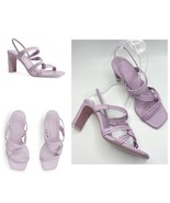 SANDRO Leather Slingback Sandals 70 Faye Size 37 EU in Purple Lavender - $120.00