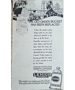 1919 LEHIGH CEMENT - PORTLAND CEMENT CO-OLD OAKEN BUCKET- Antique Print Ad - $235.22 MXN
