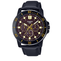 Casio Wrist Watch Mens Black Leather Band Subdial Day, Date, 24hr Clearance Sale - £37.40 GBP