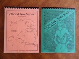 Lot Chevron &amp; Gathered Yoke Sweater Vel Donna Knitting Machine Patterns ... - $312.67 MXN