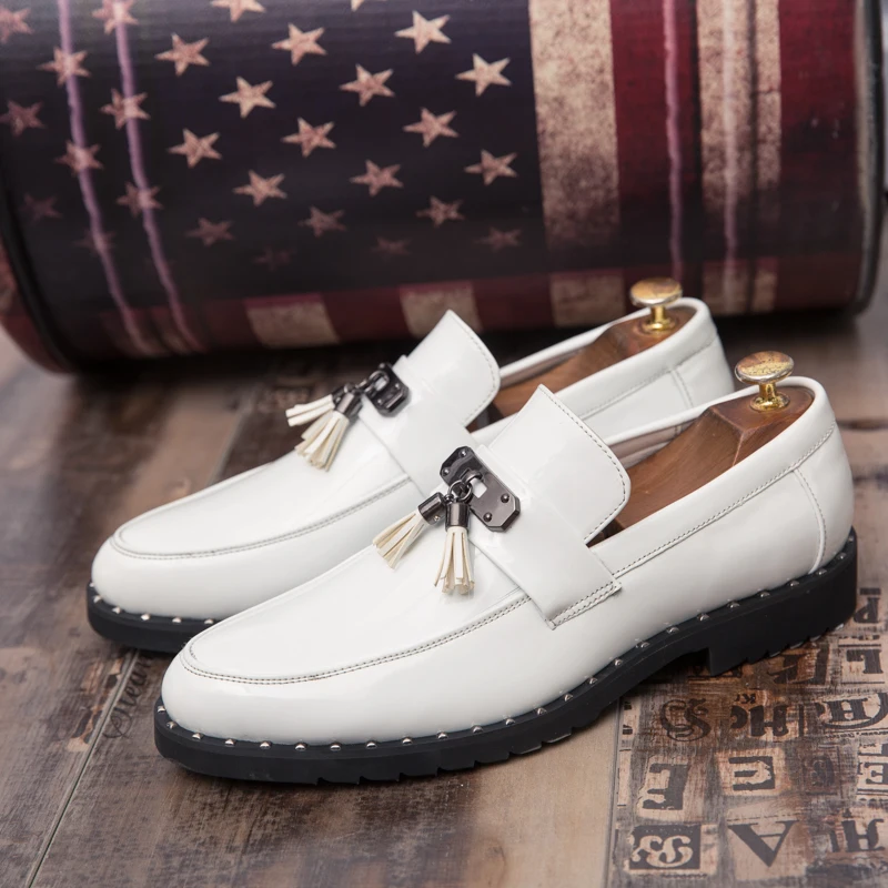  leather fashion men loafers shoes summer breathable vintage tassel men slip on outdoor thumb200